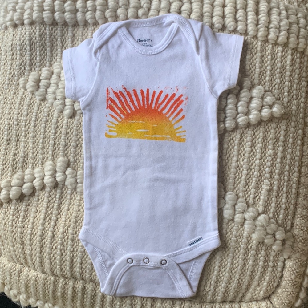 Gerber onesie. Handcrafted by Earthduds